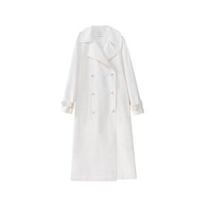 British-Style Loose Windbreaker Jacket for Women – Oversized White Trench Coat